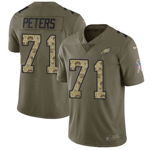 Nike Eagles #71 Jason Peters Olive/Camo Men's Stitched NFL Limited Salute To Service Jersey